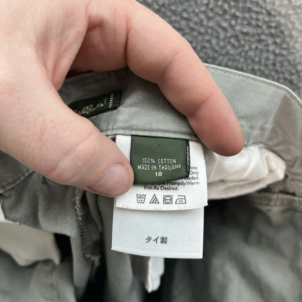 Eddie Bauer Shorts Womens 18 Green Duck Canvas Outdoors Hiking Camping‎ Workwear